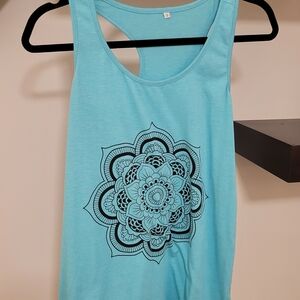 Mandala Print Blue Tank Top
